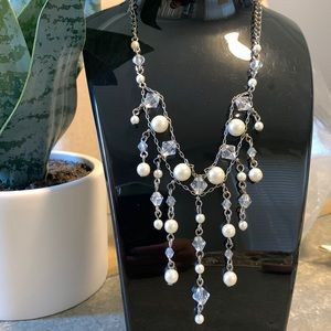 Vintage pearl and crystal necklace